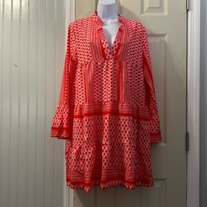 Made with Love Brand New Red and Pink Long Sleeve Dress Size L Large